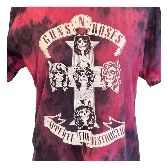 Guns N' Roses Appetite For Destruction Graphic Tee Pink Purple Tie Dye Crewneck - Picture 2 of 5